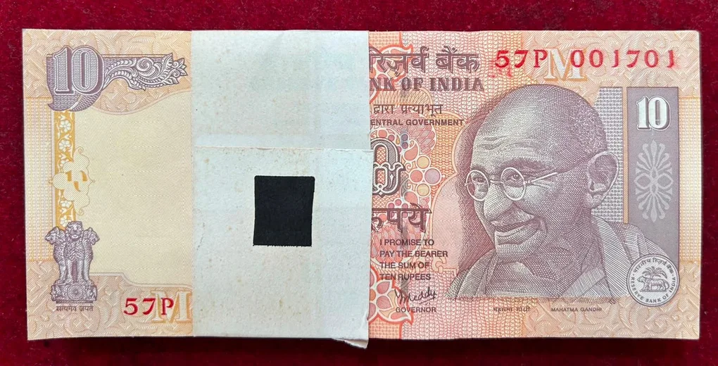 10 Rupees Governor Y.b.reddy Rare GEM UNC Serial Packet with Lower Number Fancy Number Ending 786