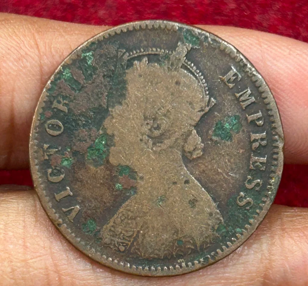 Indian Local and Princely states › Bikanir, ¼ Anna 1895 - Victoria Rare Coin #C-51