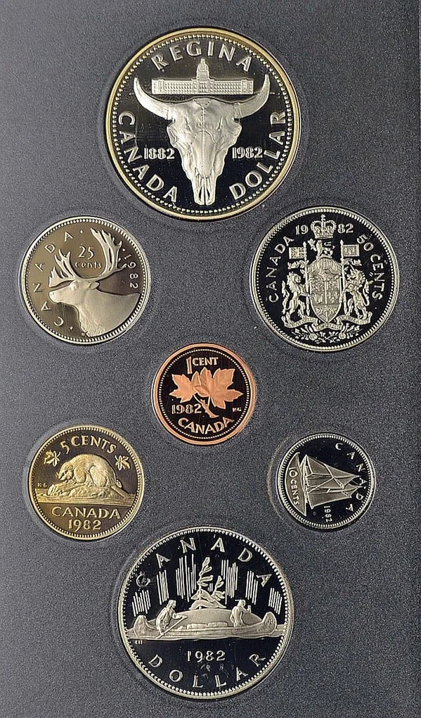 1982 Elizabeth II Royal Canadian Mint Proof 7 Coin Set Rare Beautiful
