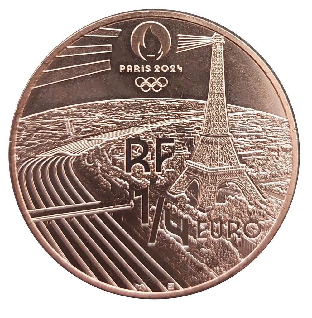 France ¼ Euro Artistic gymnastics Rare UNC Coin with Capsule #C-105