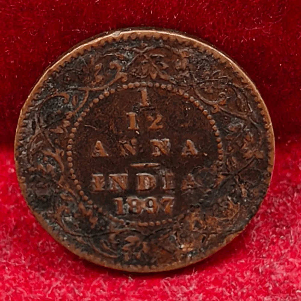 British-India 1⁄12 Anna - 1897 Victoria Rare Coin#C-135