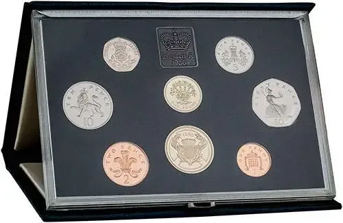 1986 United Kingdom The Royal Mint Queen Elizabeth II Annual Proof 8 Coin Set Rare Beautiful