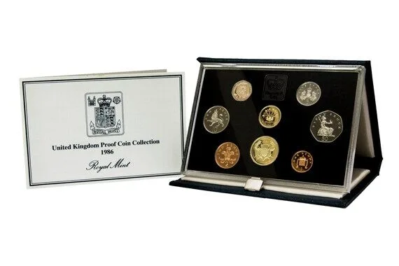 1986 United Kingdom The Royal Mint Queen Elizabeth II Annual Proof 8 Coin Set Rare Beautiful
