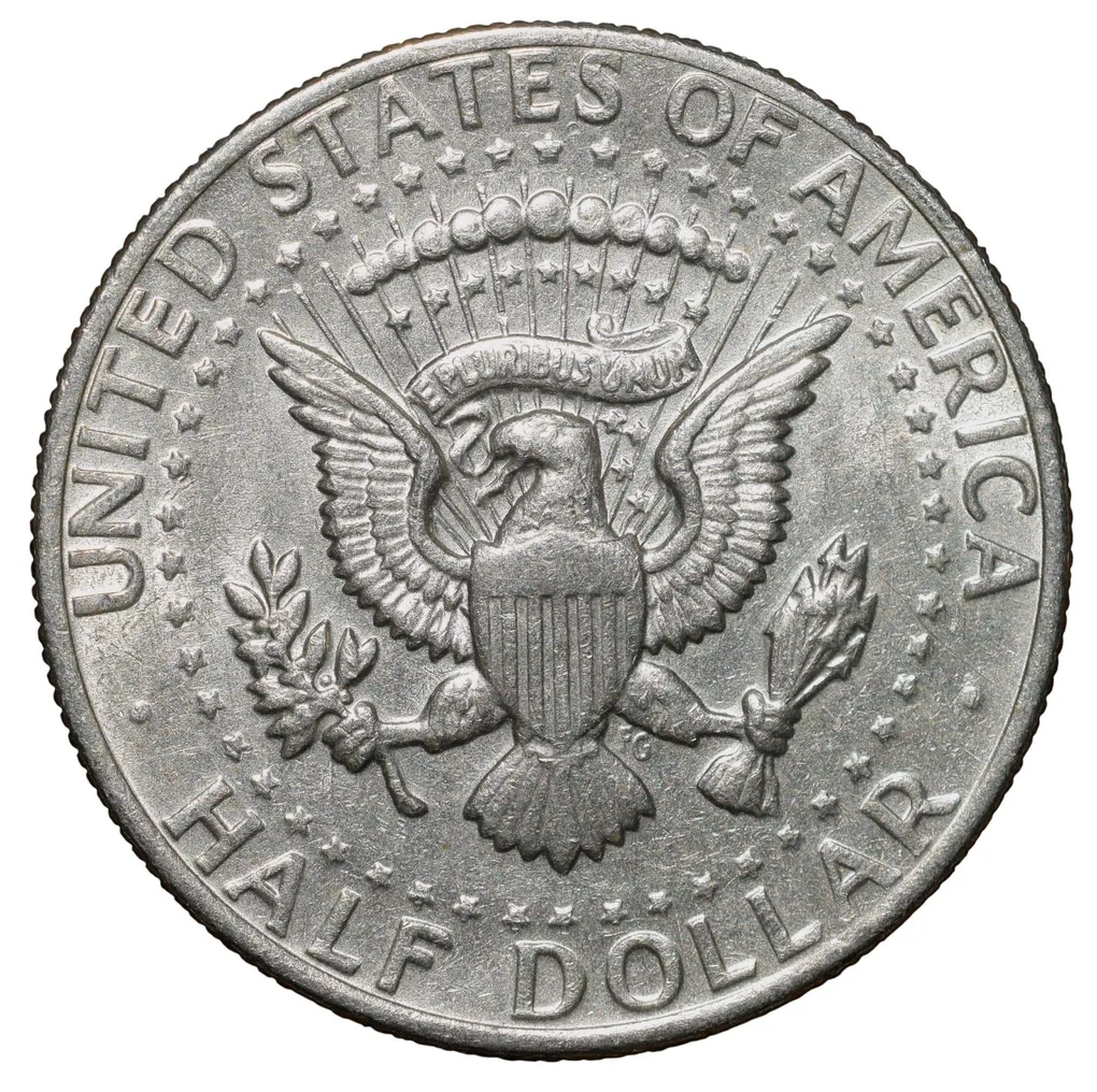 Copper-Nickel 1/2 Dollar of USA (AD 1974) with Portrait of John F. Kennedy