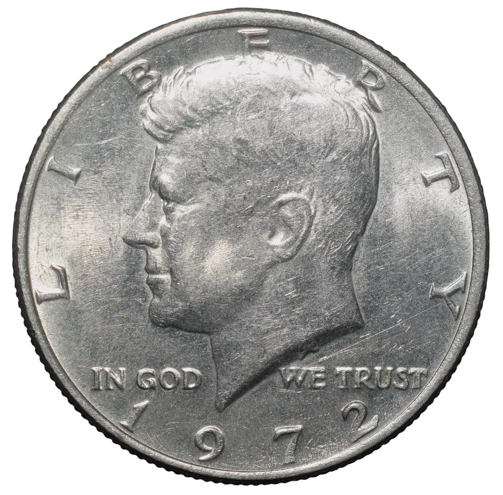Copper-Nickel 1/2 Dollar of USA (AD 2001) with Portrait of John F. Kennedy