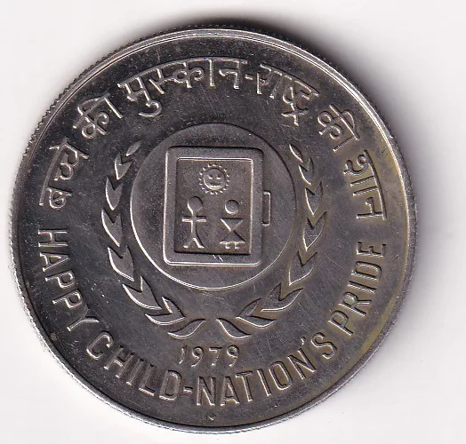 India 10 Rupees 1979 -(International Year of The Child) Commemorative issue Rare Coin #S-19
