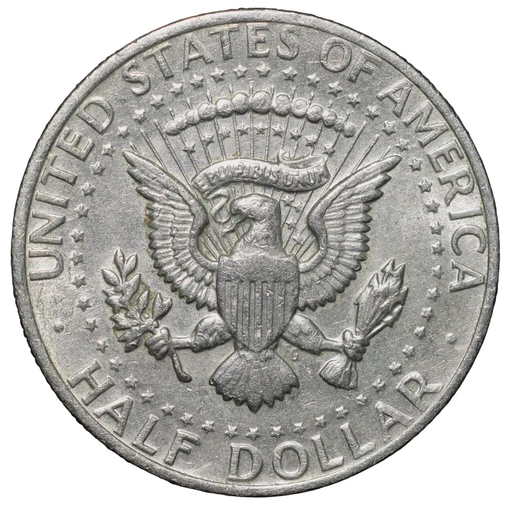 Copper-Nickel 1/2 Dollar of USA (AD 1977) with Portrait of John F. Kennedy
