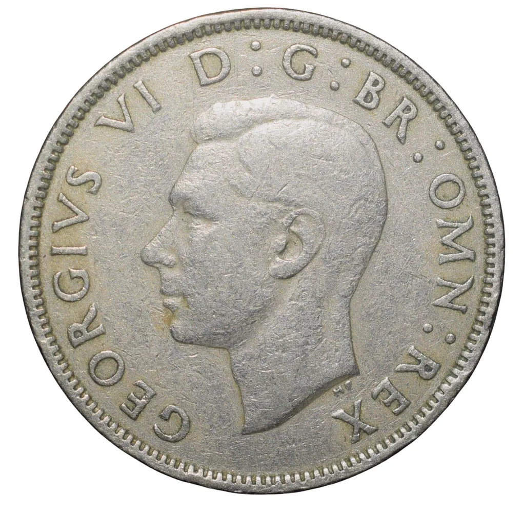 Copper-Nickel 2 Shillings of George VI (AD 1951) of Great Brittain Scarce