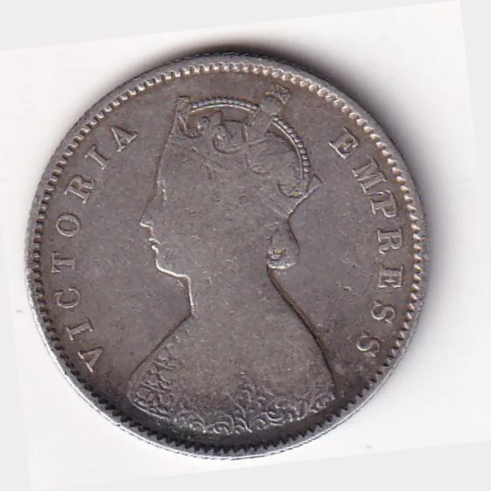 India - British ½ Rupee 1892 - Victoria Rare Silver Coin