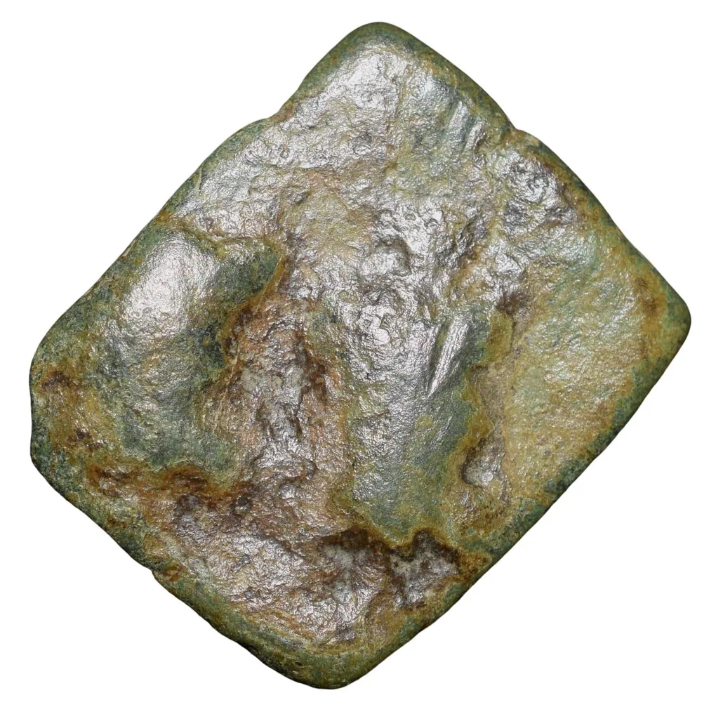 Copper Coin of Bharuch(2nd Cen. BC) with Pair of Mugamukhe/Mahakal . . . Rare