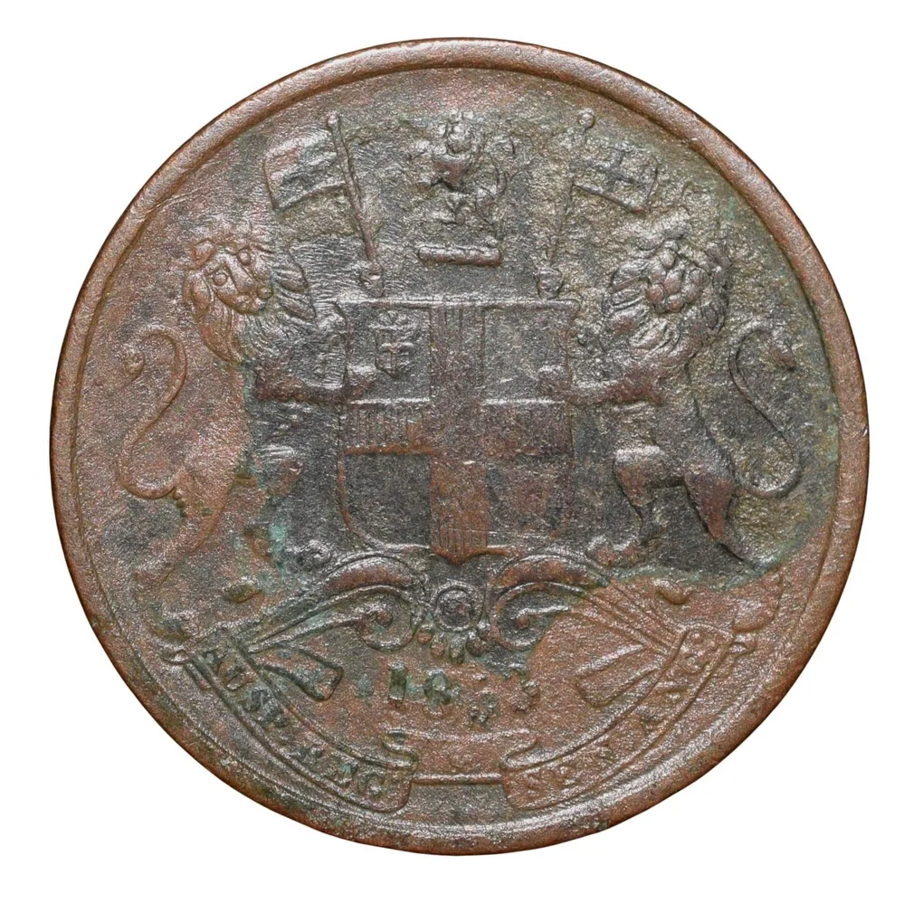 Copper 1/2 Pice of Queen Victoria - East India Company (AD 1853) of Calcutta Mint