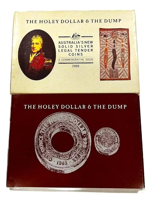 The Holey Dollar & the DUMP 1988 Australia ( 2 Silver Coin Set) the Perth Mint Rare