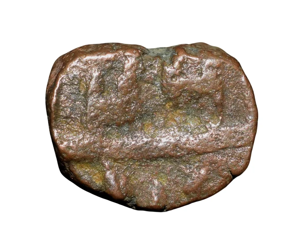 Copper 1/4 Dam of Akbar(AD 1556-1605) Hastam Hissa Type ilahi Azhar 46 Rare