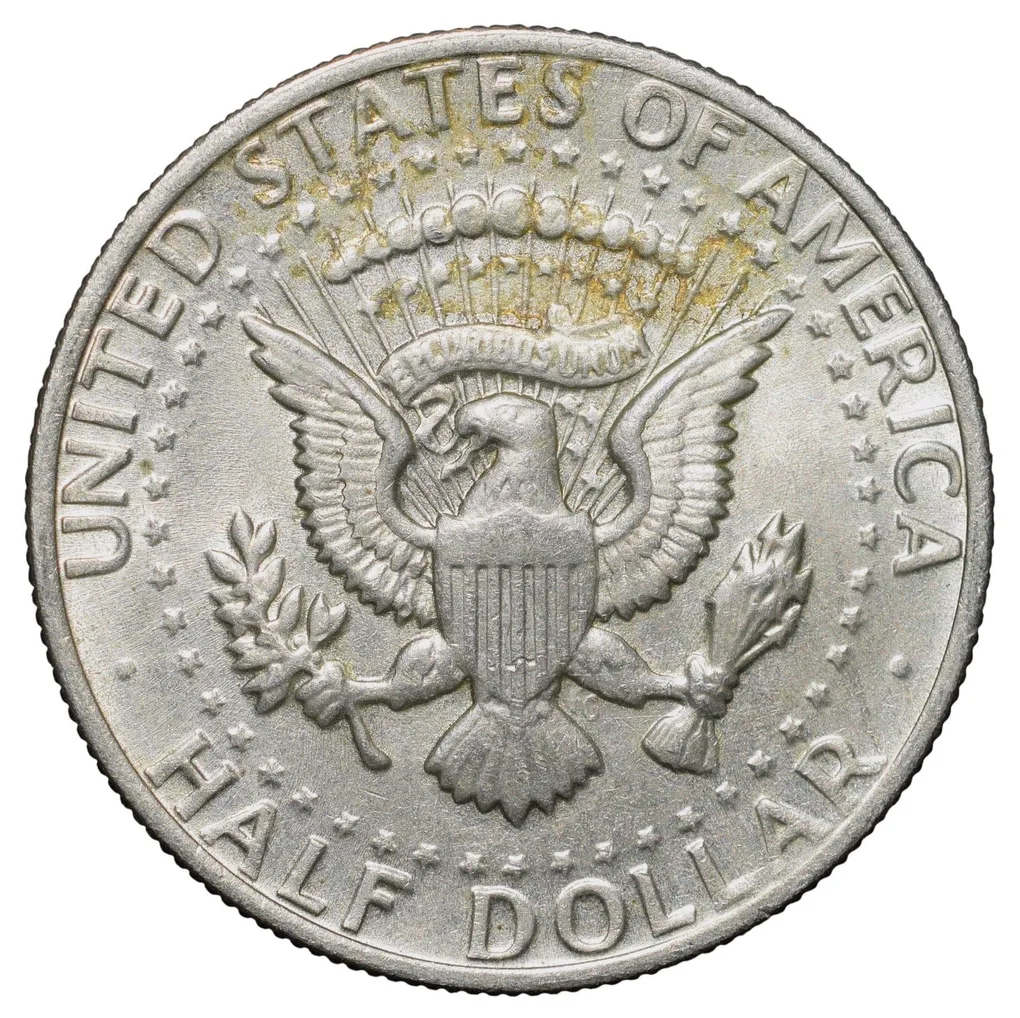 Copper-Nickel 1/2 Dollar of USA (AD 1974) with Portrait of John F. Kennedy