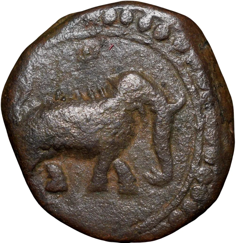 Copper 1/4 Paisa(Akhtar) of Tipu Sultan(AD 1787-99) of Mysore KingdomPatan Mint KM121.8 Rare