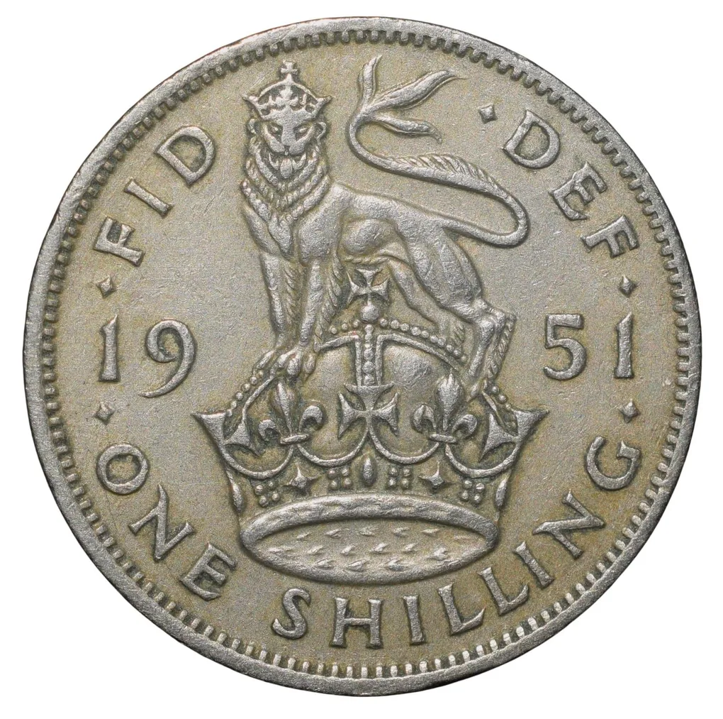Copper-Nickel Shilling of George VI (AD 1951) from Great Brittain