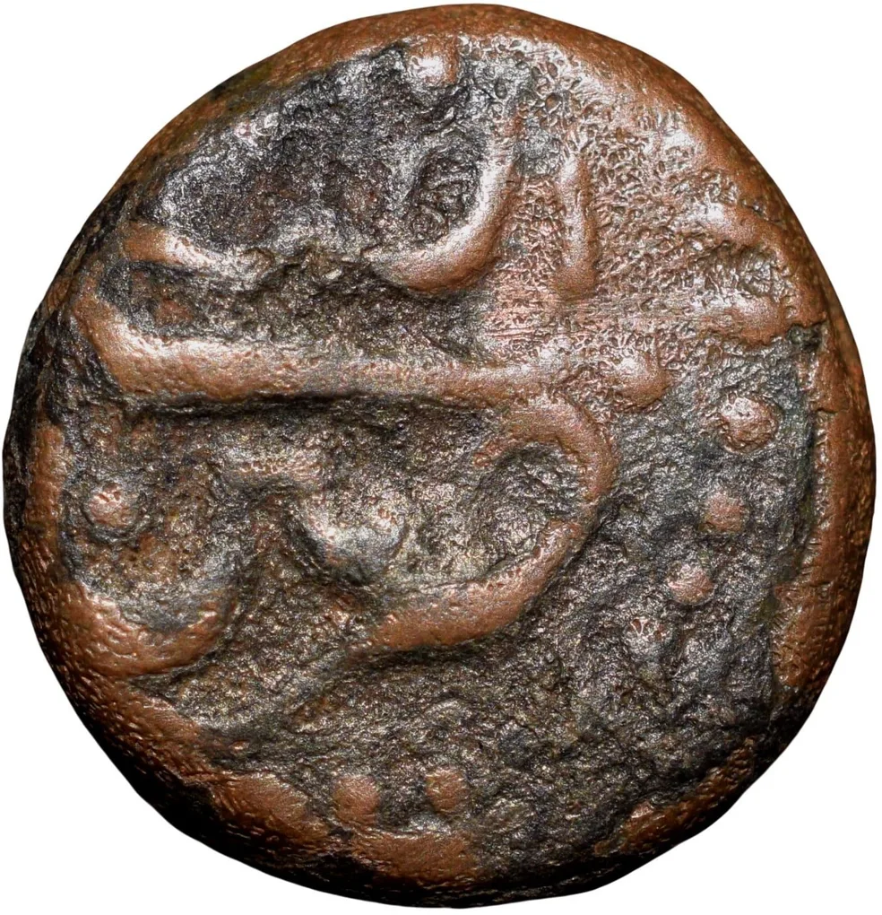 Copper 1/4 Paisa(Akhtar) of Tipu Sultan(AD 1787-99) of Mysore Kingdom Patan Mint KM121.6 Rare