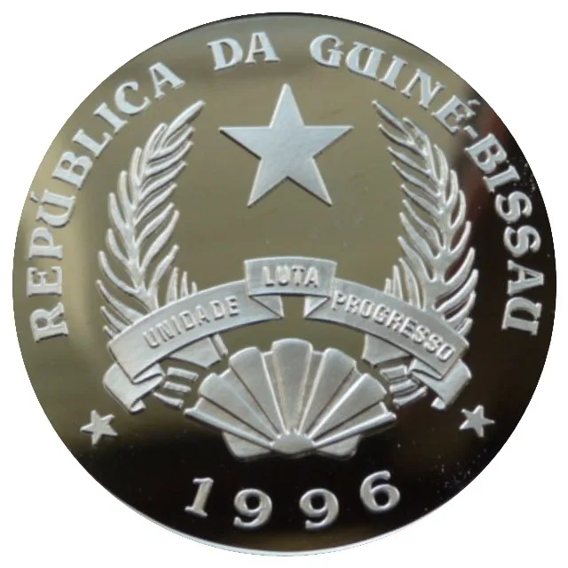 Reproduction Coin - Guinea-Bissau 50 000 Pesos 1996 Hippopotamus-Female and calf Commemorative UNC Rare Silver Plated Coin