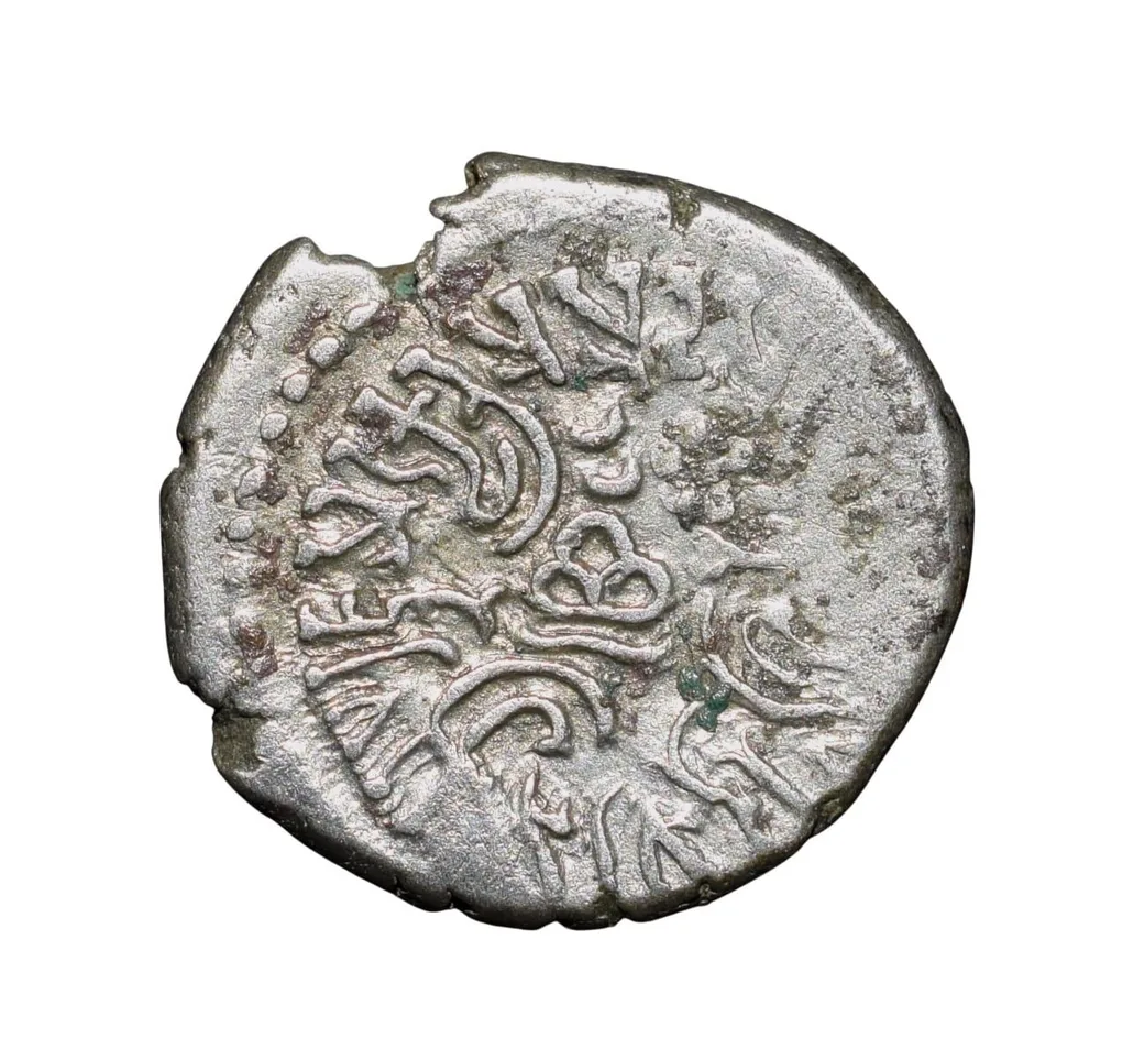 Silver Drachma of Damsena (AD 222-238) of Western Kshatrapa Kanheri Series Ext.Rare