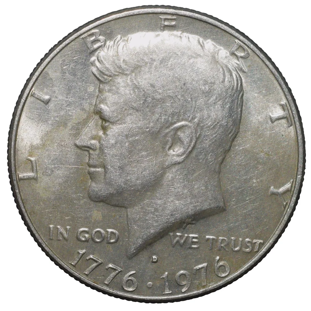 Copper-Nickel 1/2 Dollar of USA (AD 1976) Commemorative issue - Bicentenary of the United States Declaration of Independence 1776-1976