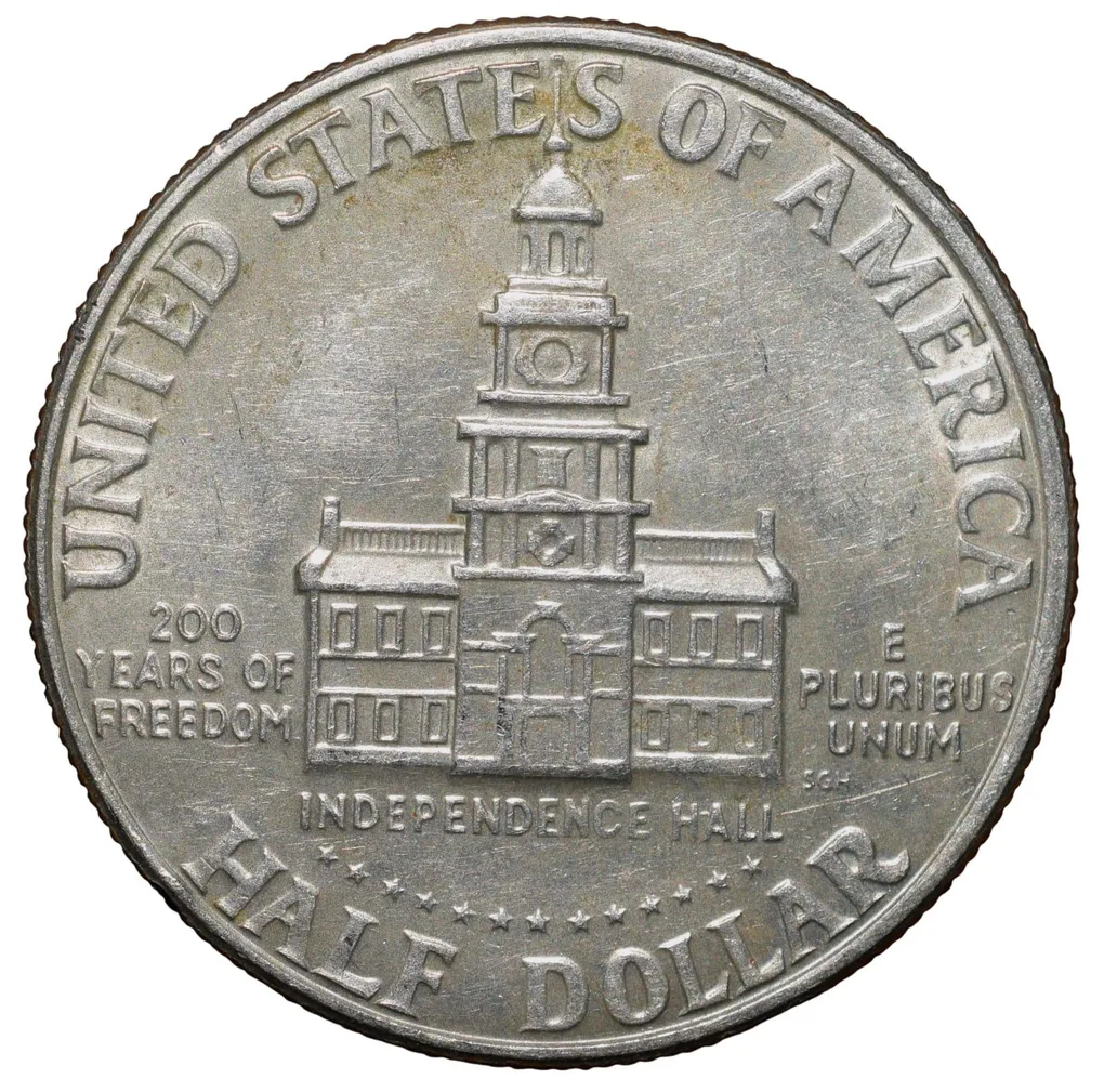 Copper-Nickel 1/2 Dollar of USA (AD 1976) Commemorative issue - Bicentenary of the United States Declaration of Independence 1776-1976