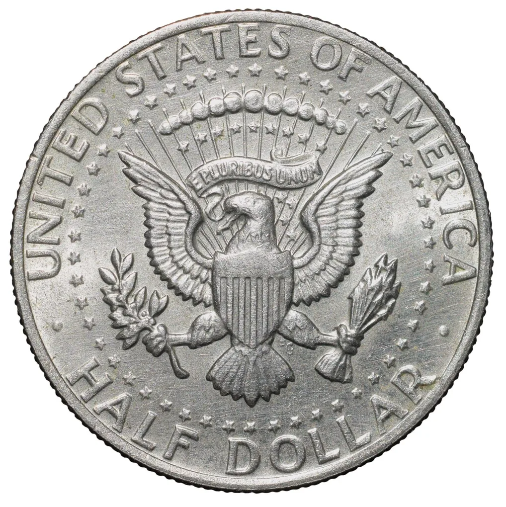 Copper-Nickel 1/2 Dollar of USA (AD 1974) with Portrait of John F. Kennedy