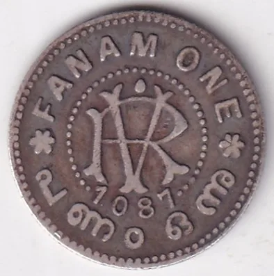 One Fanam 1087 Travancore Rare Silver Coin