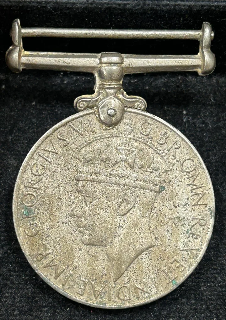 India Full Map 1939-1945 George VI Rare Named Medal#S-74