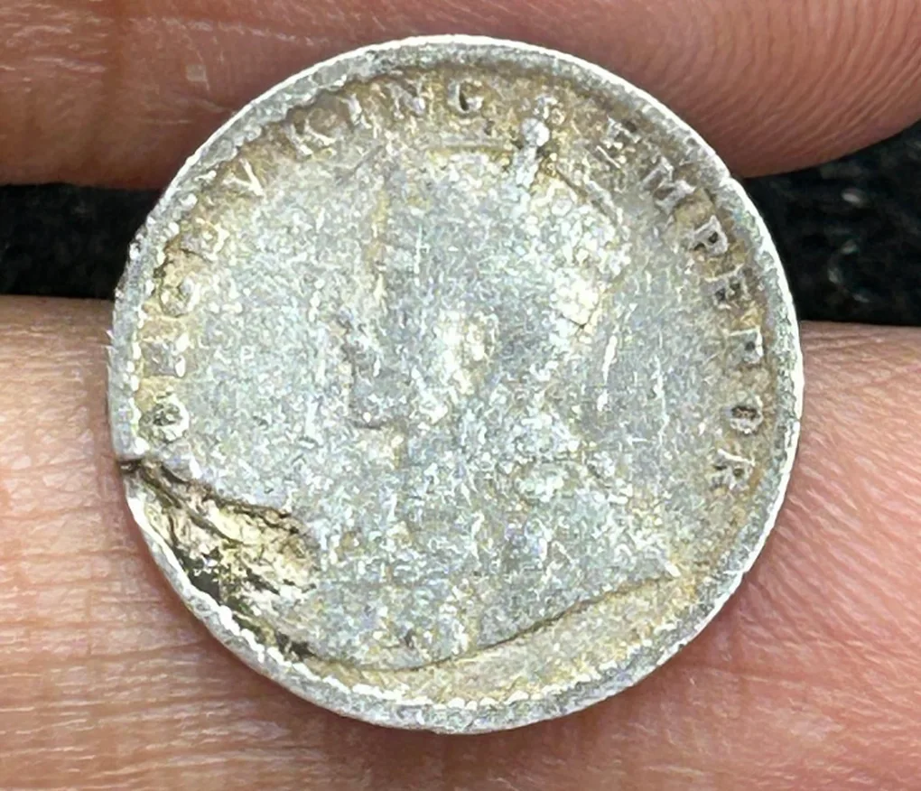 British India 2 Anna 1914 George V Rare Silver Coin#S-101