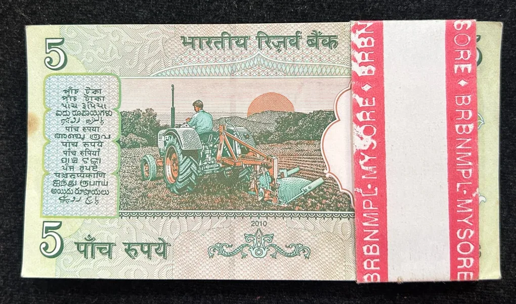 5 Rupees Gandhi Rare UNC Serial Packet