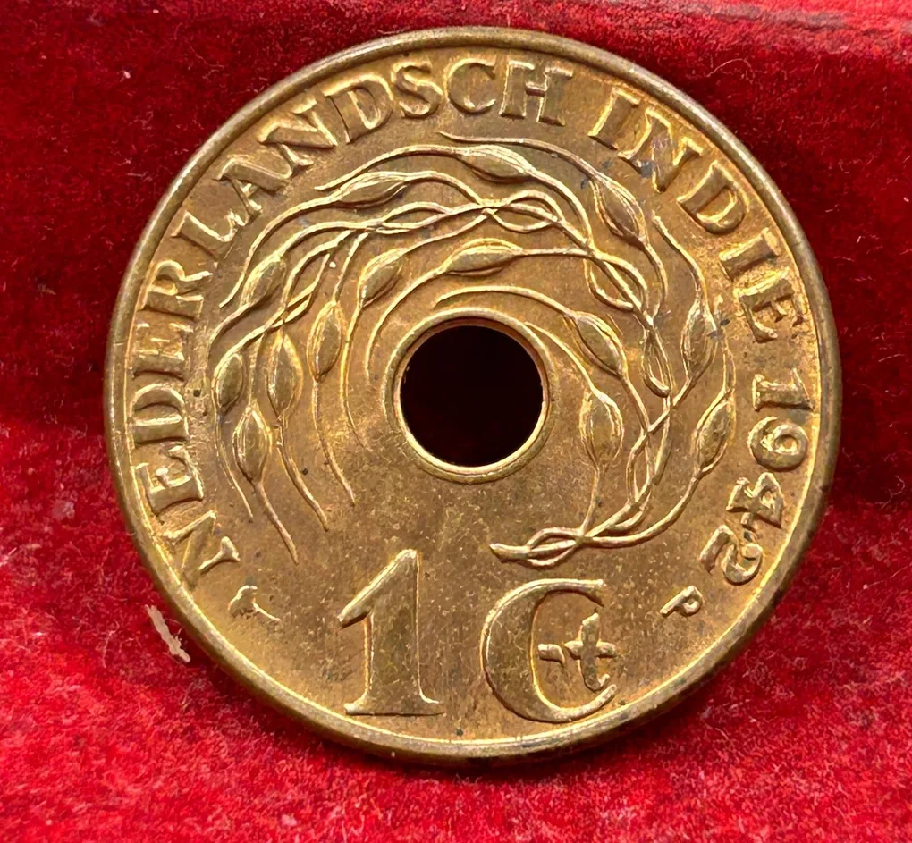 Indonesia › Netherlands East Indies 1 Cent 1942 Rare AU Condition Coin #C-115