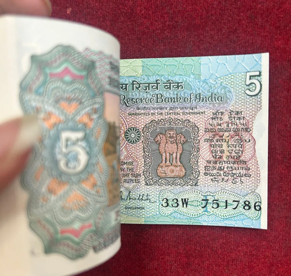 5 Rupees Tractor Governor R.N.Malhotra Rare UNC Serial Packet With Fancy Number Ending 786