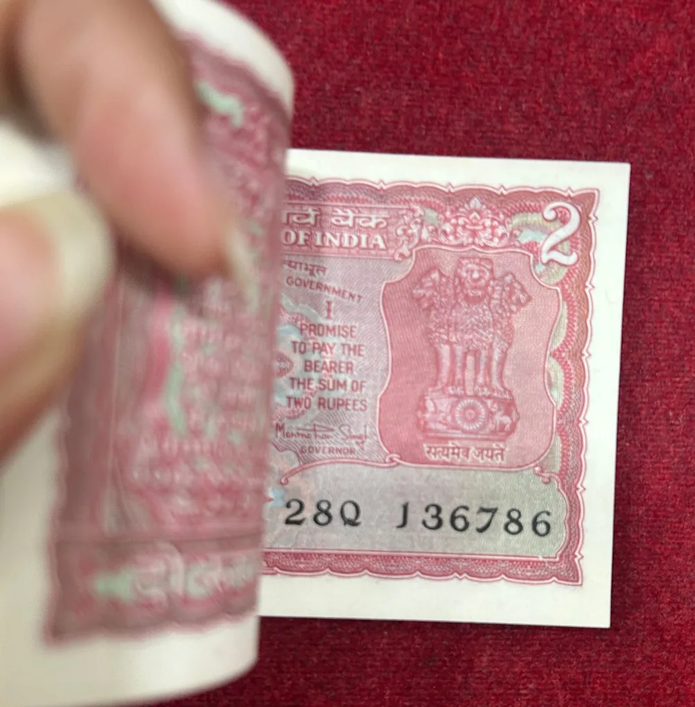 2 Rupees Tiger Issue Governor Manmohan Singh Rare Serial Packet With Fancy Number Ending 786