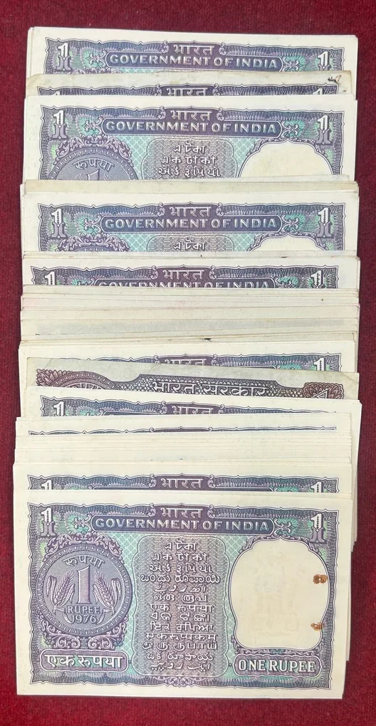 1 Rupee Big Coin Note MIX Governor Rare UNC (100 Note LOTT)#104