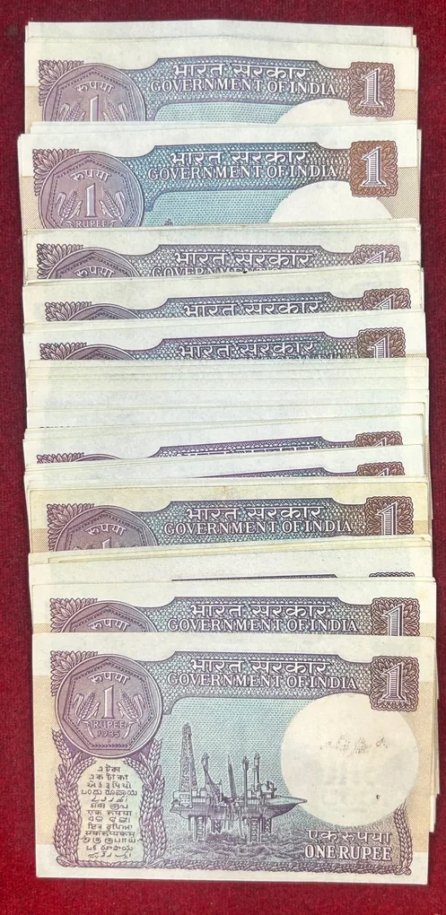 1 Rupee MIX Governor Rare UNC (100 Note LOTT)#105