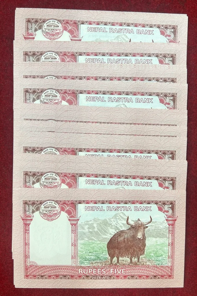 Nepal 5 Rupees Rare UNC (35 Note LOTT)#109