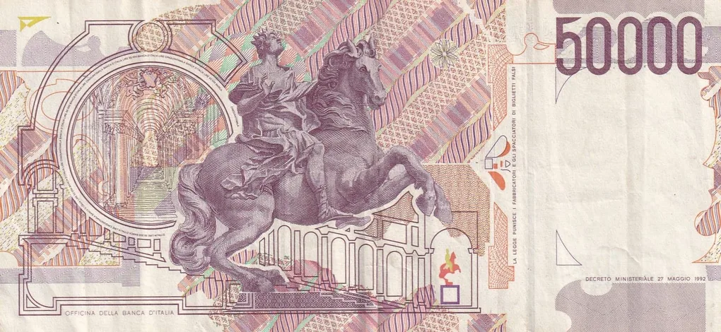 Italy 50 000 Lire Bernini Rare note #B2