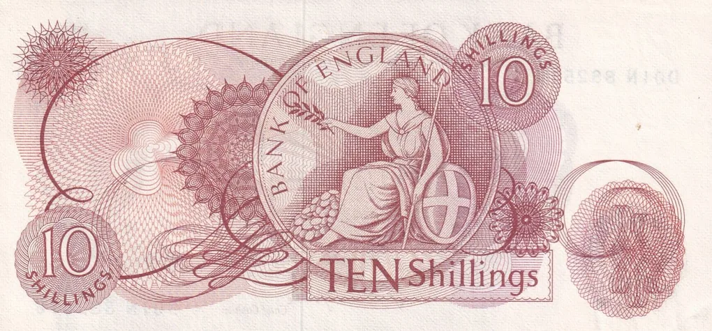 United Kingdom › England 10 Shillings - Elizabeth II Rare note ( A.U Condition) #B2