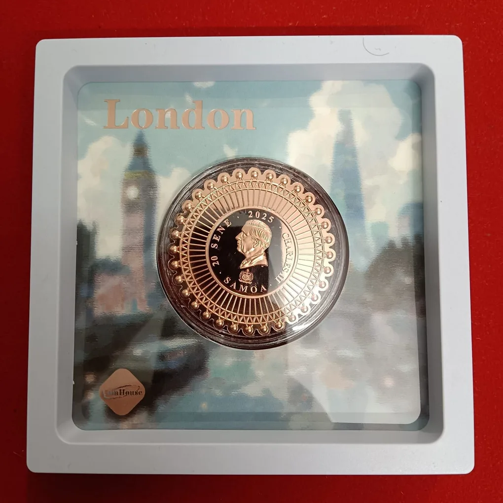 Extremely Rare Coin 20 SENE Charles III 2025 Year Samoa London Copper Proof Coin