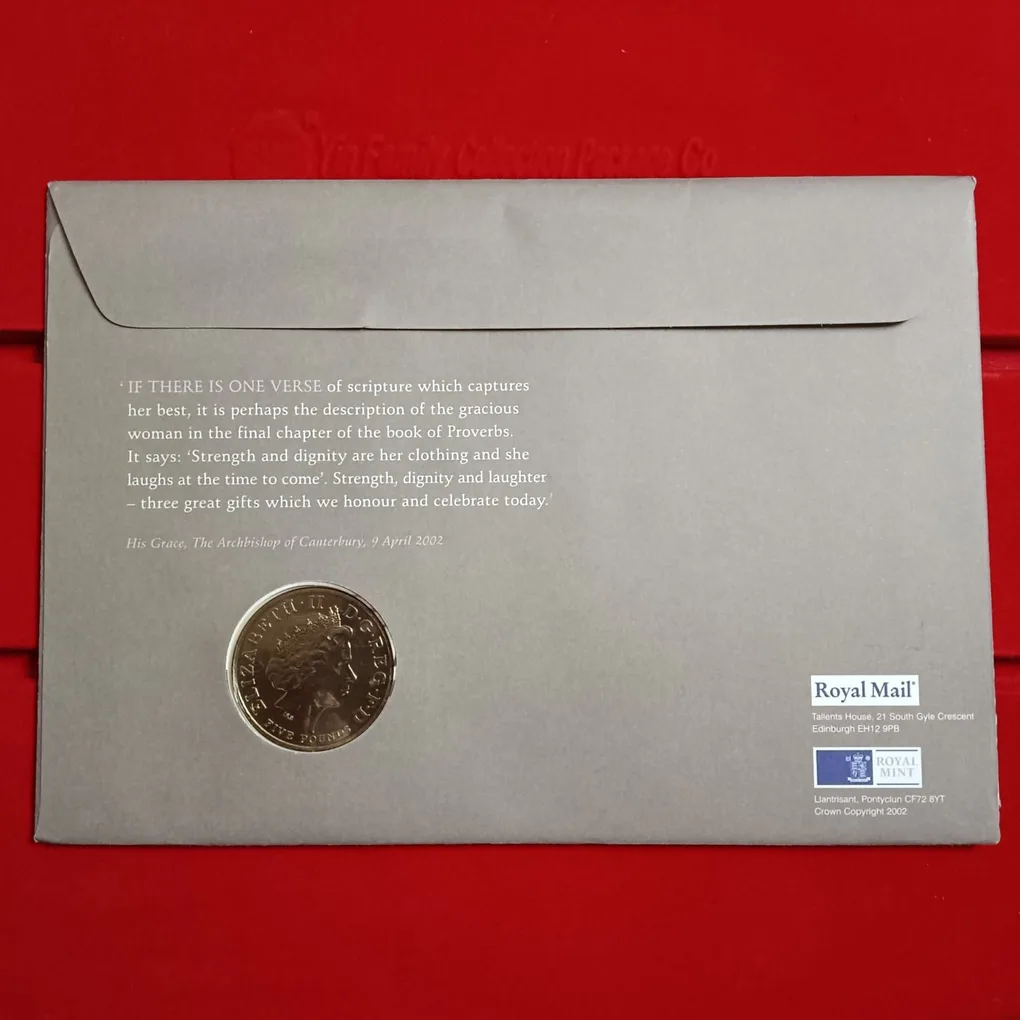 Ex Rare 5 Pounds Proof Coin Her Majesty Queen Elizabeth The Queen Mother 1900-2002 Royal Mint