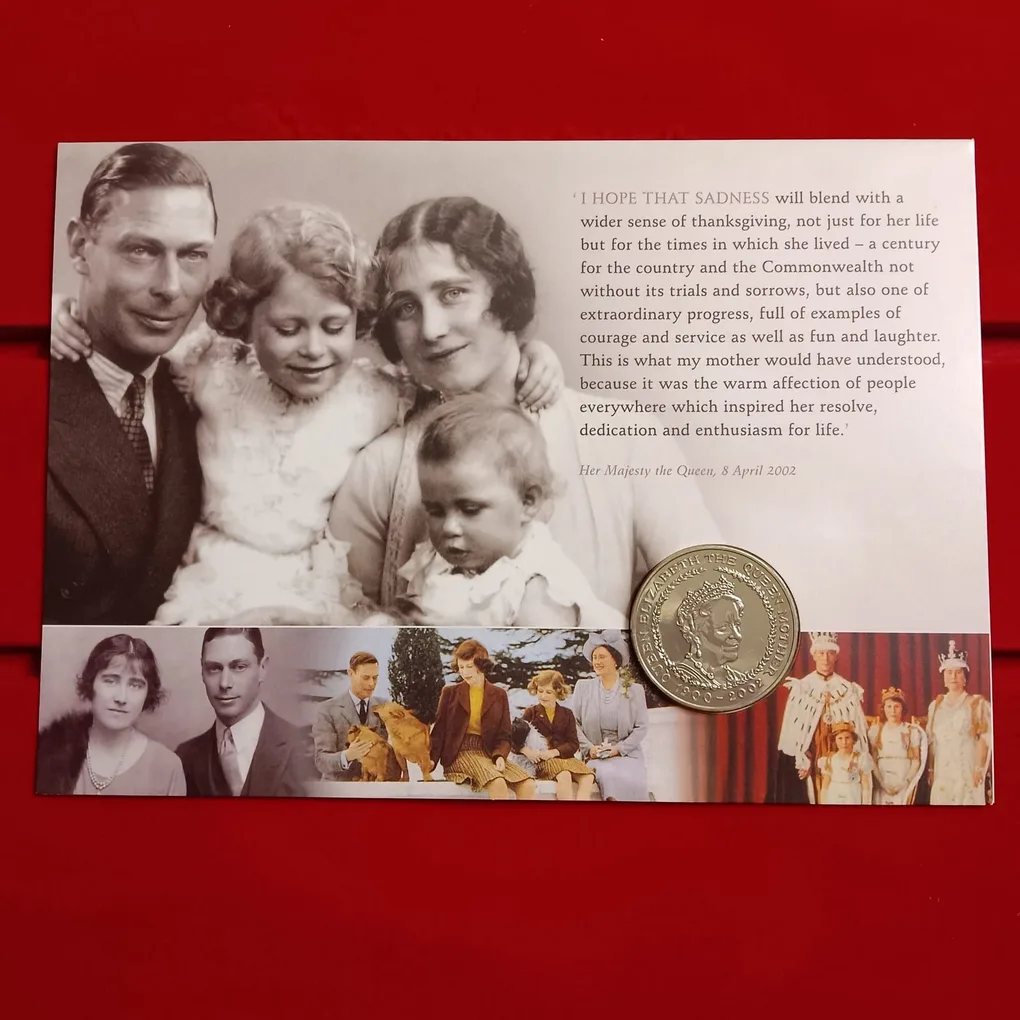 Ex Rare 5 Pounds Proof Coin Her Majesty Queen Elizabeth The Queen Mother 1900-2002 Royal Mint