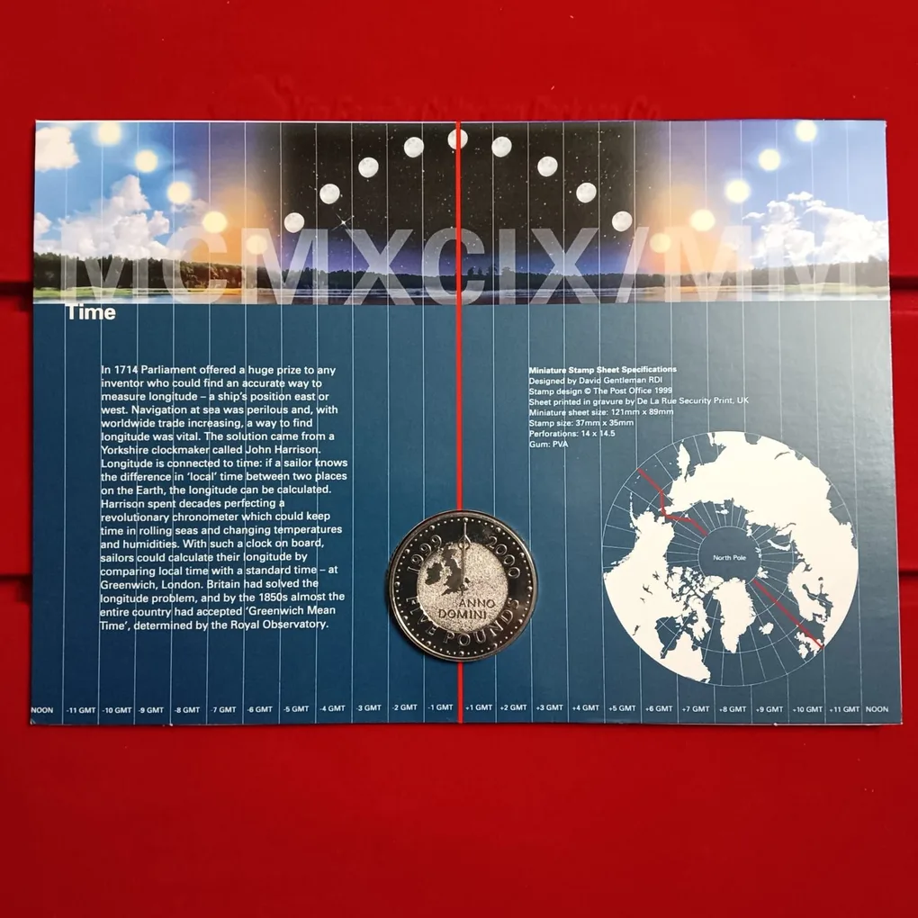 Extremely Rare Queen Elizabeth Five Pounds ANNO Domini 1999-2000 GMT Proof Coin Royal Mint