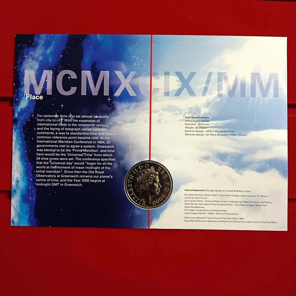 Extremely Rare Queen Elizabeth Five Pounds ANNO Domini 1999-2000 GMT Proof Coin Royal Mint