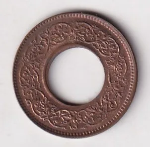 British -India 1 Pice George VI 1943 (RC with Diamond Below Date) Rare UNC Coin #K-227