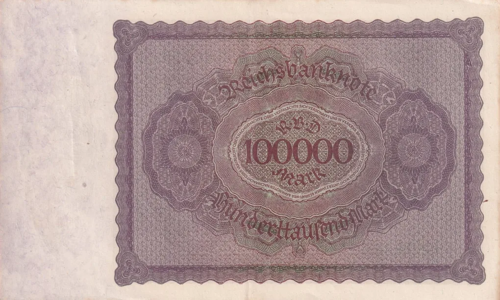 Germany 100 000 Mark 1923 Reichsbanknote Rare Note #B2