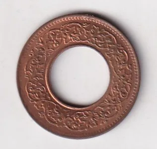 British -India 1 Pice George VI 1944 (HC with Large DOT OVER Diamond Below Date) Rare UNC Coin #K-228