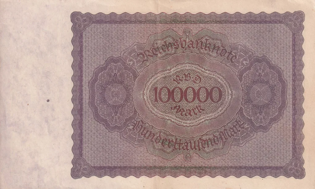 Germany 100 000 Mark 1923 Reichsbanknote Rare Note #B2