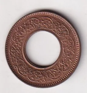 British -India 1 Pice George VI 1944 (HC with Diamond Below Date) Rare UNC Coin #K-233