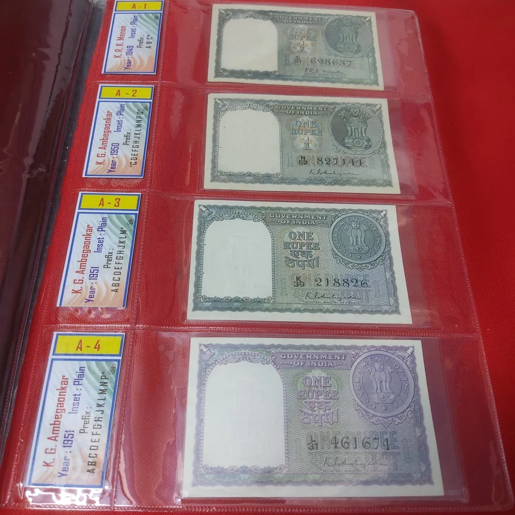 One Rupee Signature Set A-1 to A-65 Missing A-14 (Ending 786 - 27 Issue)