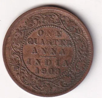 British India ¼ Anna - 1908 (Edward VII) Rare Coin#K-243
